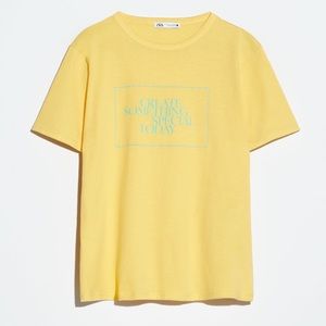 Zara Create Something Special Today Motivational Tee NWT